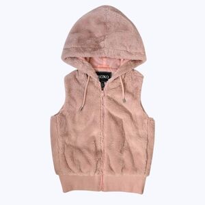 Y2k XOXO Baby Pink Faux Fur Hooded Vest 🩷